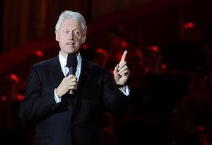 Former US President Bill Clinton speaks during...